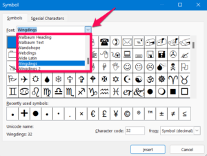 How to Insert Bullet Points in Microsoft Excel 6 Choose Bullet points by searching fonts