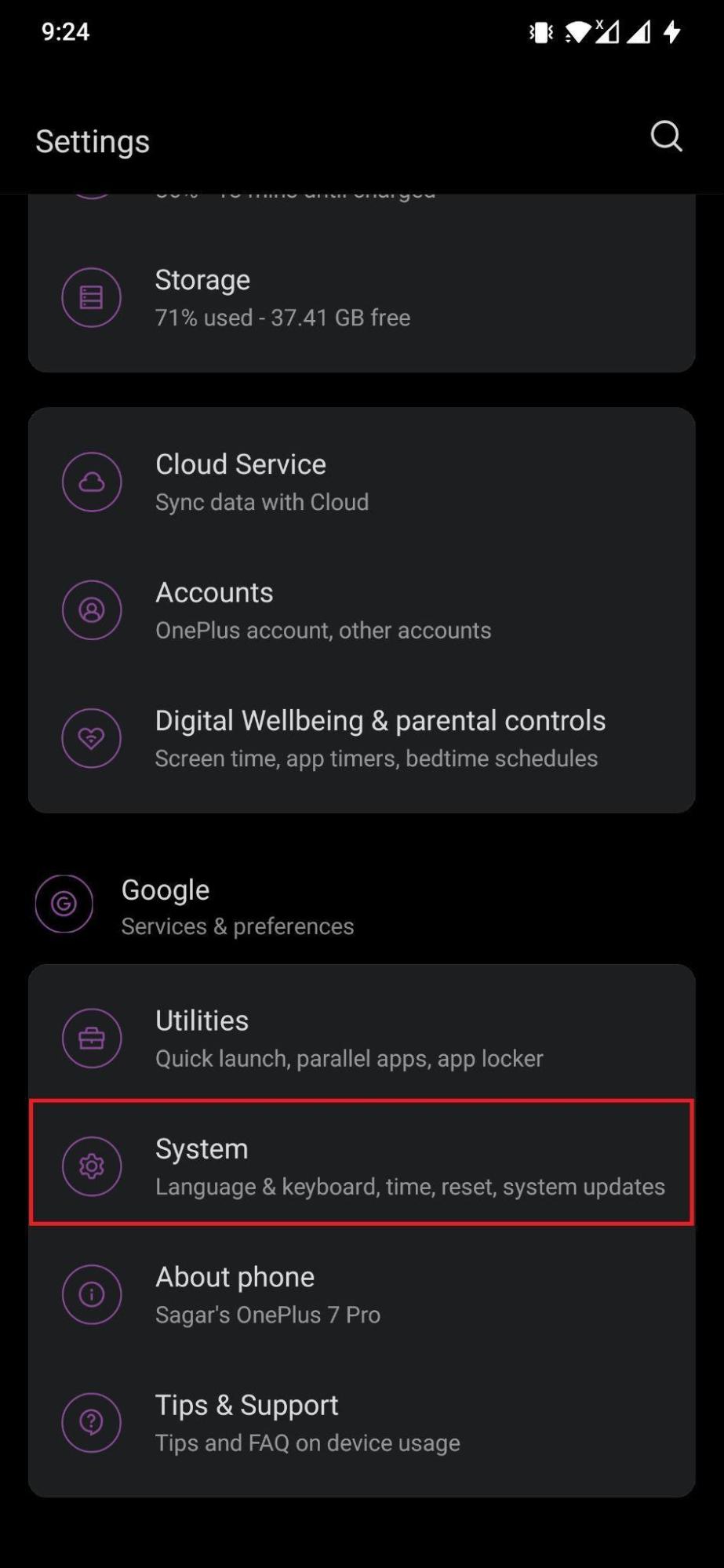 System Settings