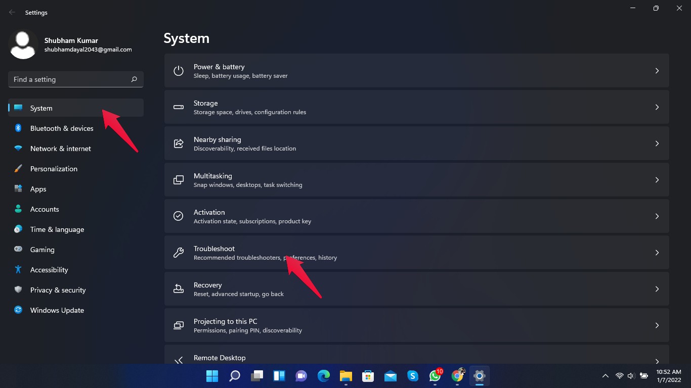 System-Troubleshoot