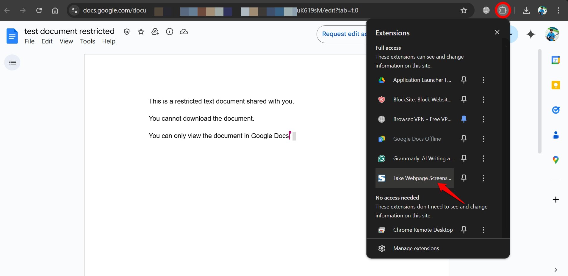 How to Save Google Docs with Export Options Disabled? 8 Take Webpage Screenshot