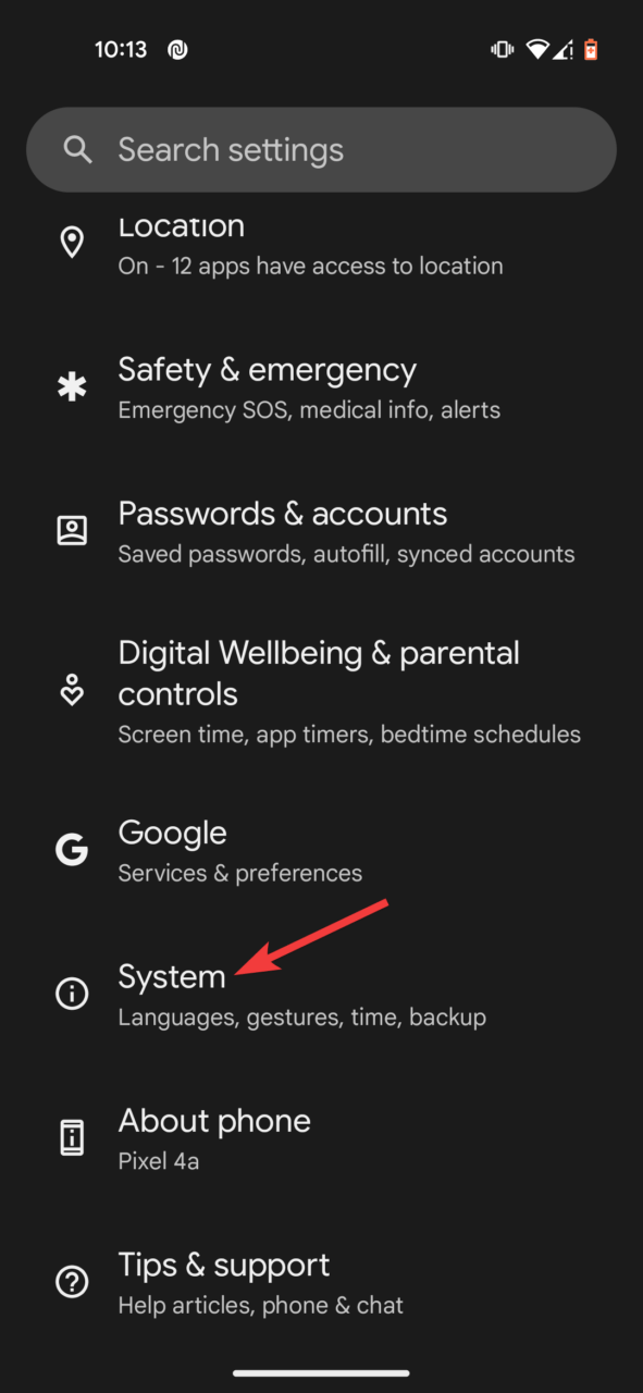 How to Fix Google Pixel Phone Not Charging? 8 Tap System settings