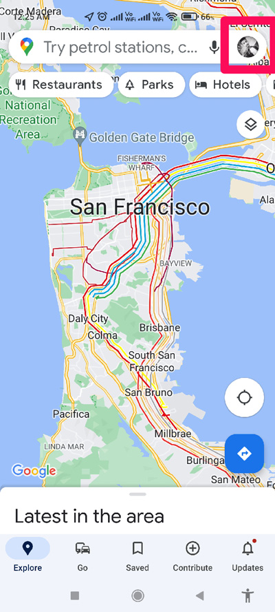 How to Use Google Maps Offline? 2 tap on profile