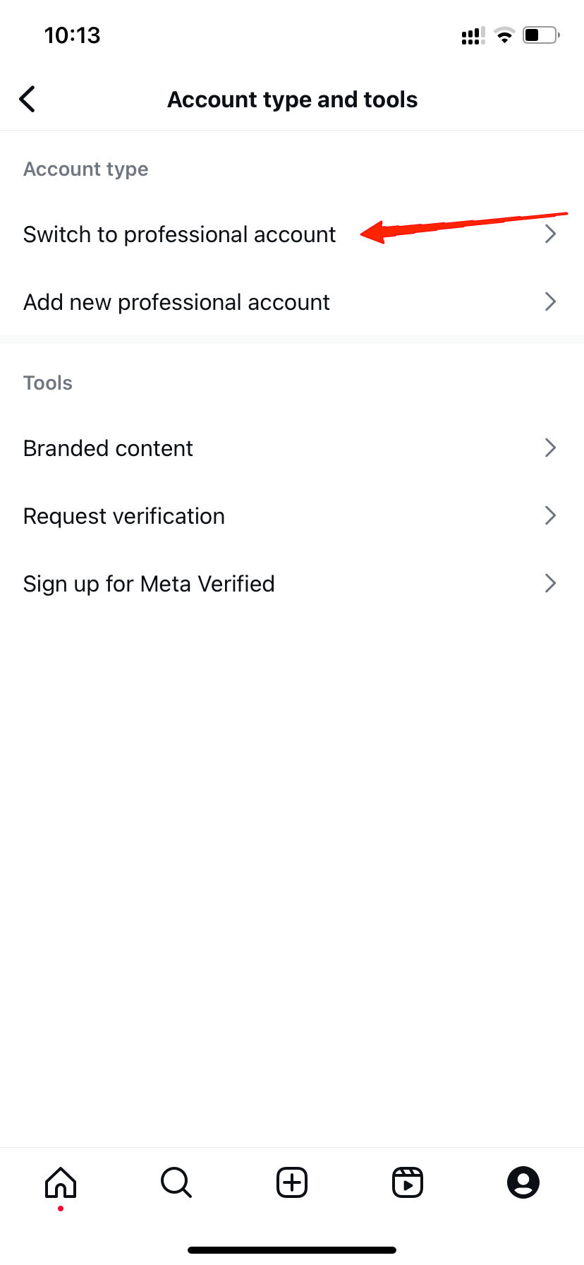 How to Fix Instagram Reels Insights Not Showing 5 Tap on Switch on Professional Account.