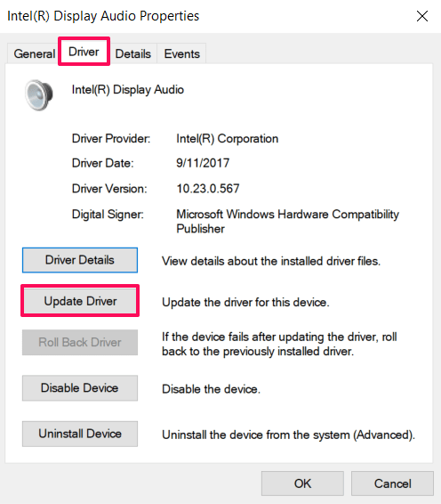 Fix: Discord Text To Speech (TTS) Not Working 6 Tap on the Driver tab, and select Update Driver