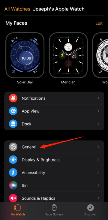 How to Change Name of Apple Watch 2 Tap on the 'General' tab.