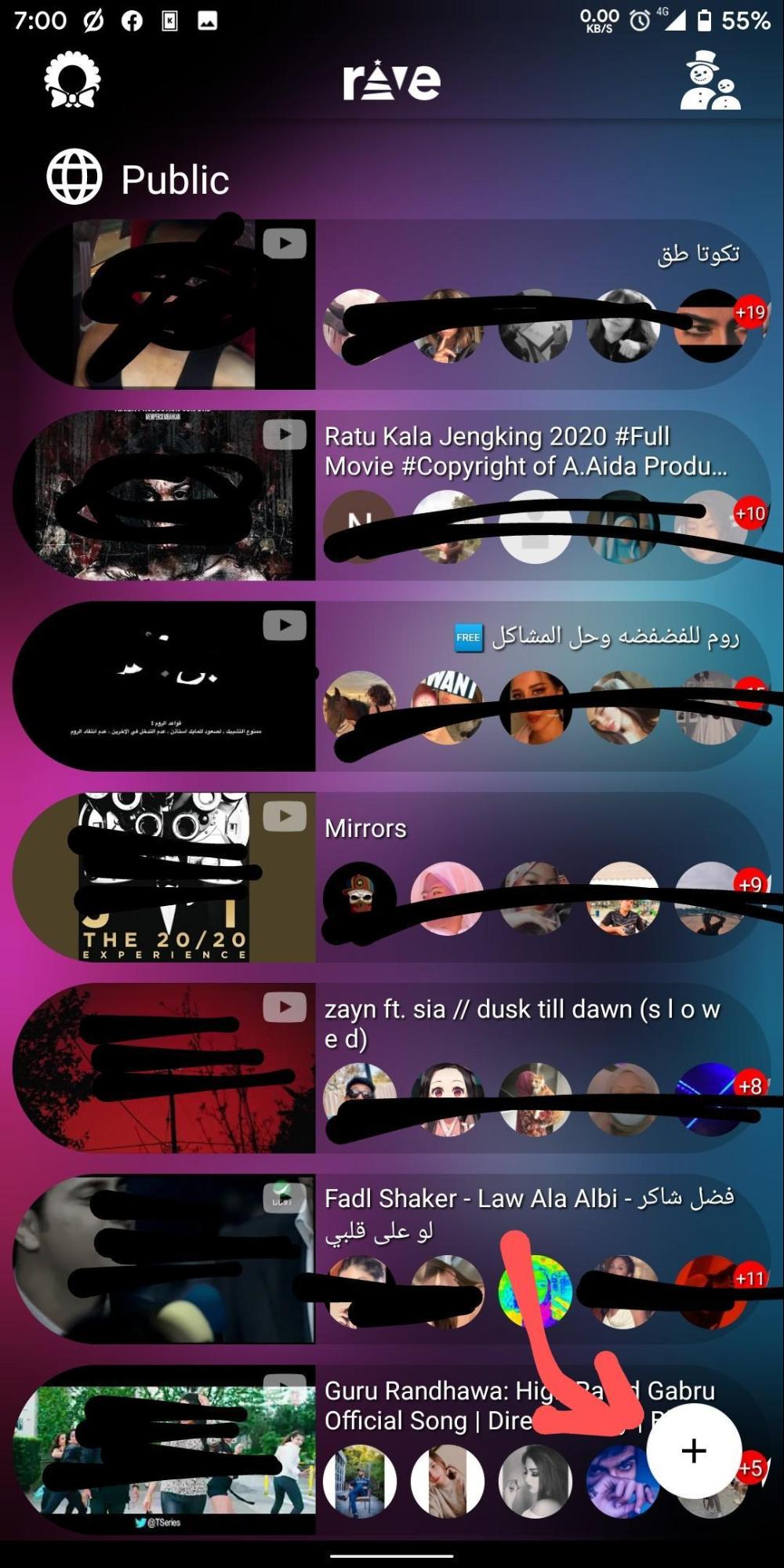 How to Use Netflix Party on Android and iPhone using Rave App? 3 Tap on + to Create a Link