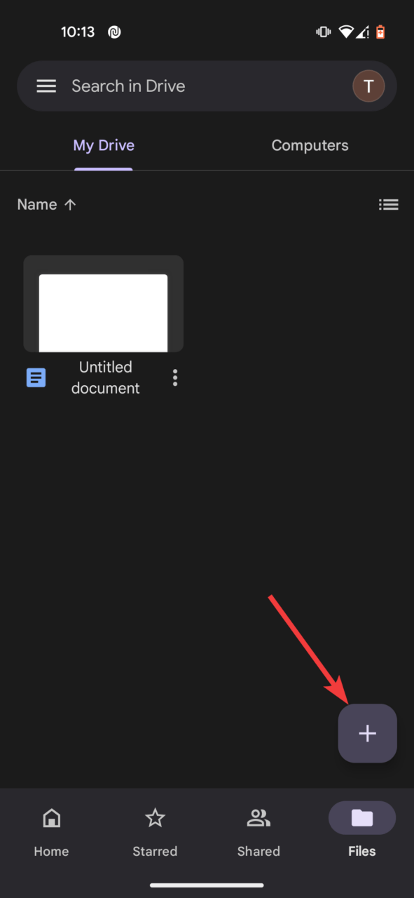 Tap the + icon on the bottom right corner
