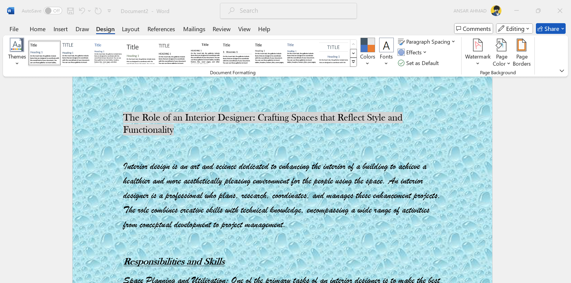 How to Add a Background in Microsoft Word 16 Added texture image to the background