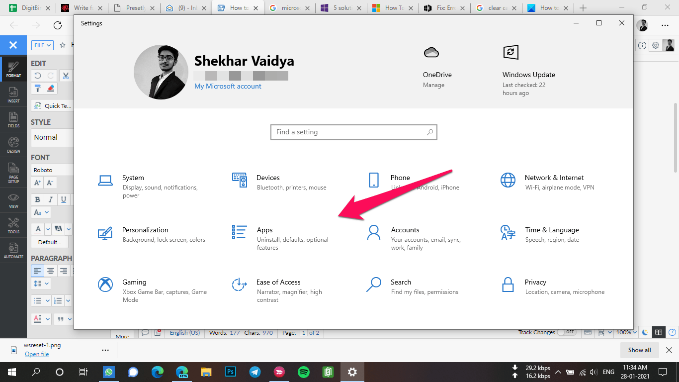 How to Fix Microsoft App Store Error 0x800704EC in Windows 10? 8 Then go to the Apps section