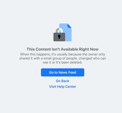 Fix - Sorry, This Content Isn’t Available Right Now Facebook 2 This Content Isn’t Available Right Now FaceBook