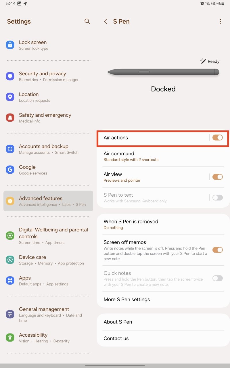How to Use and Customize S Pen Air Actions and Gestures 3 Toggle air actions