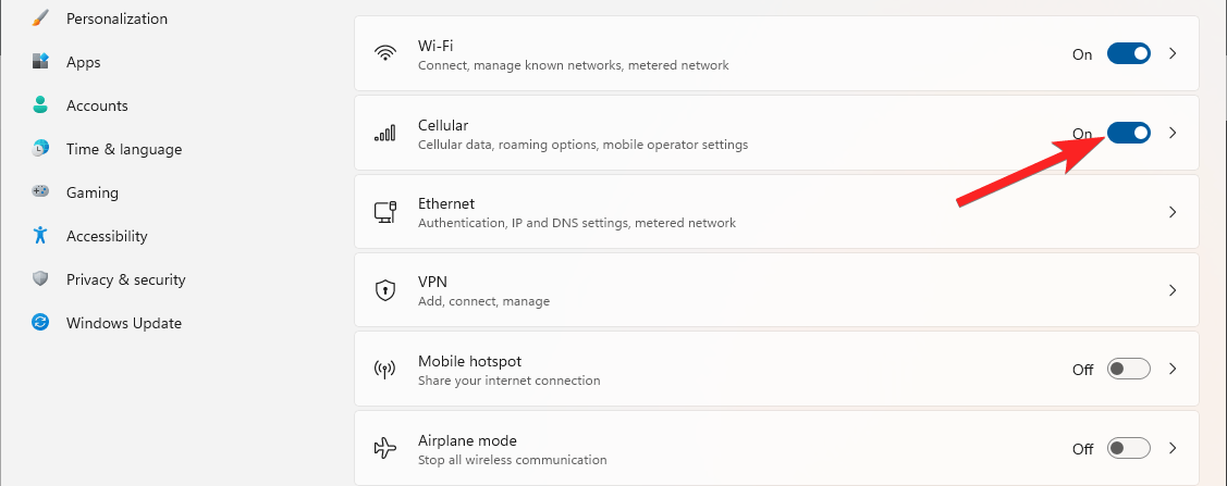 How to Fix Missing Cellular Option in Windows 11? 3 Toggle on Cellular option in Windows 11