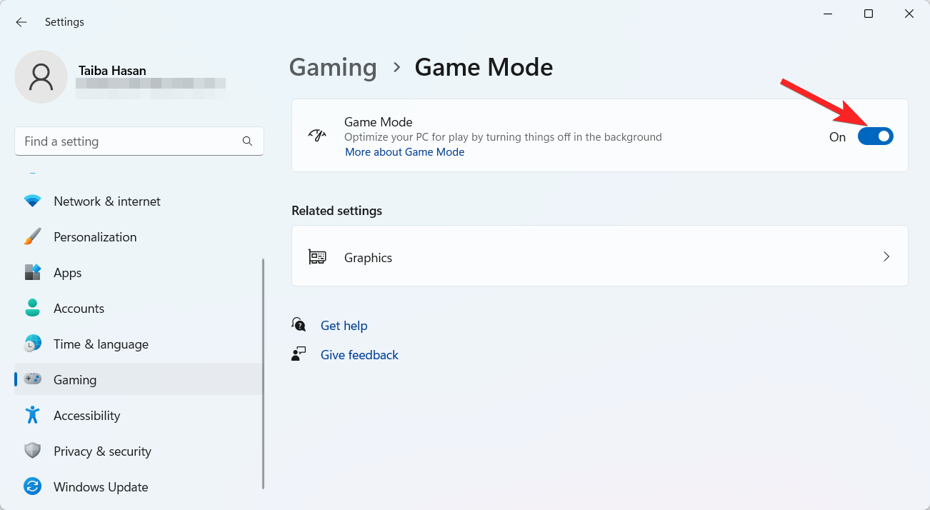 How to Improve the Gaming Experience on Windows 11 4 Toggle on the Game Mode feature