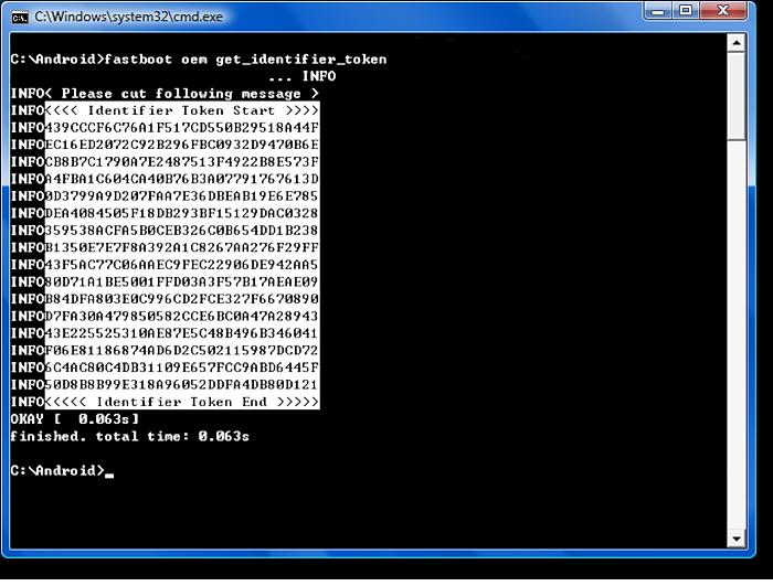 How to Unlock Bootloader and Root HTC Desire 825 ? 6 Token to copy shown with white background