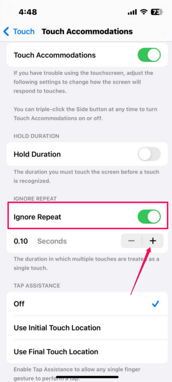 How to Adjust Touch Sensitivity on iPhone or iPad 8 Enable Ignore Repeat and adjust the intensity