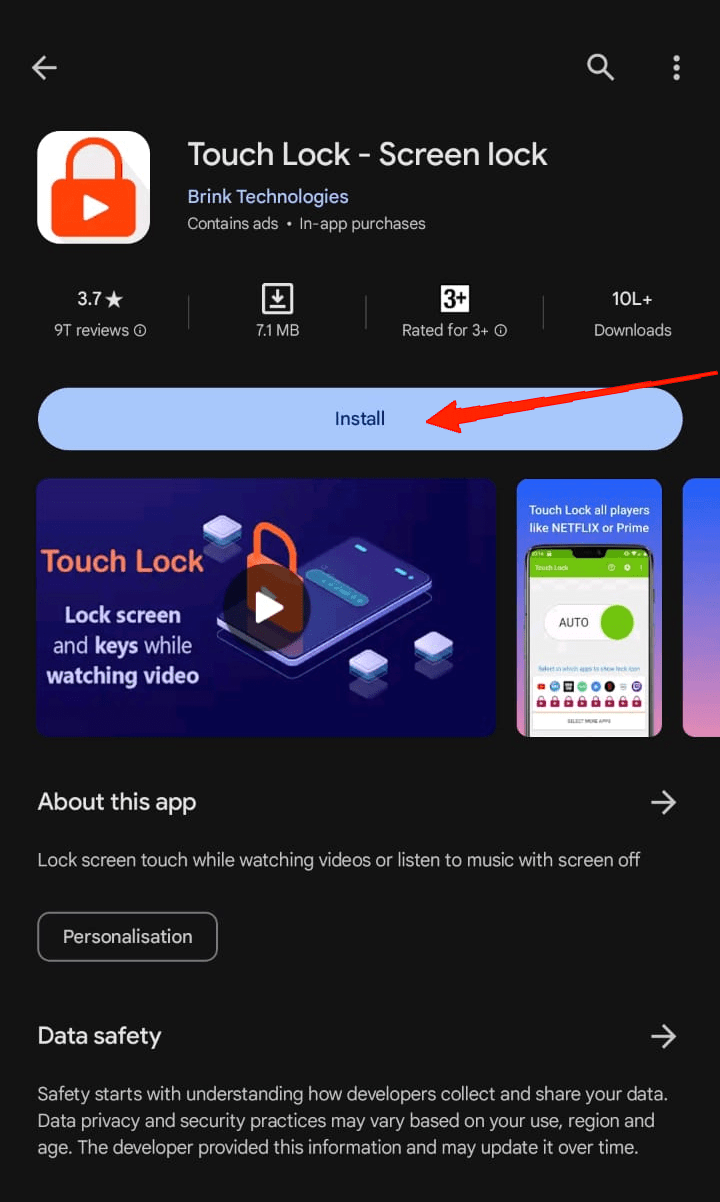 Lock YouTube Screen While Playing Videos: Android and iOS 3 search for Touch Lock