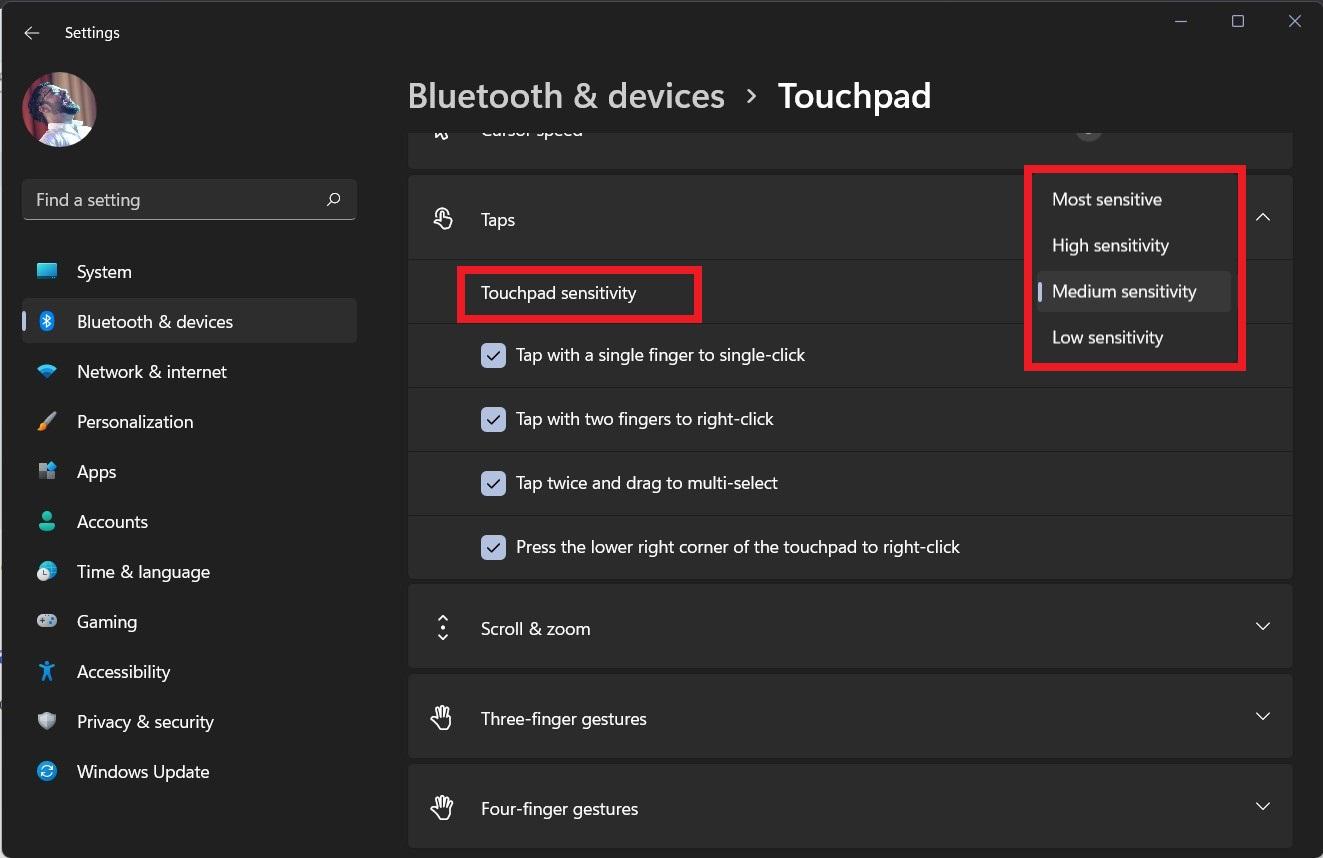 Touchpad Sensitivity