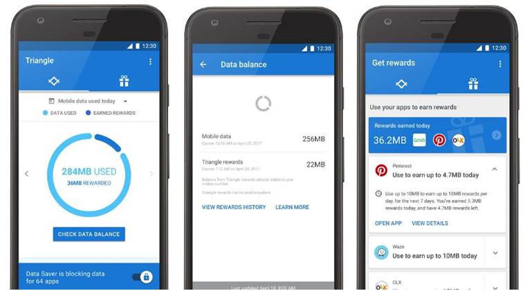 Download Triangle - More Mobile Data Saver APK from Google 2 Triangle UI