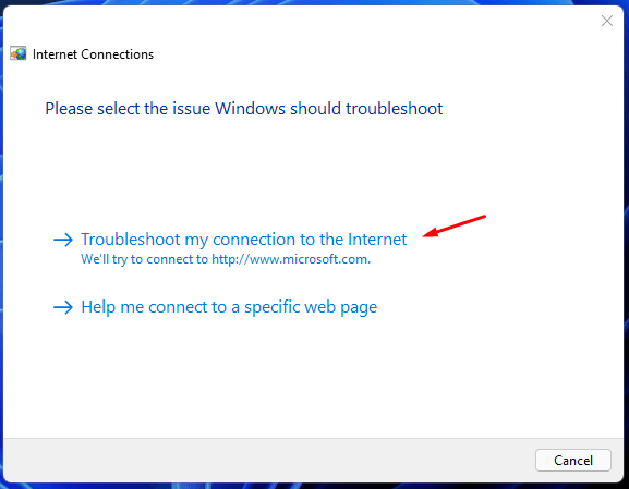 Troubleshoot my connection to the internet