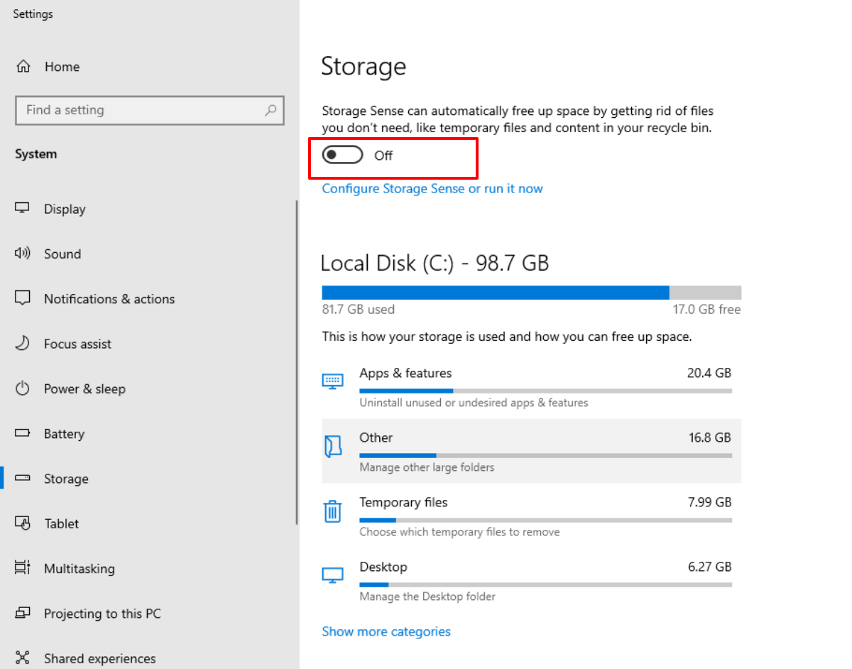How to Make Deleted Files Unrecoverable? (3 Quick Ways) 4 Turn Off Storage Sense
