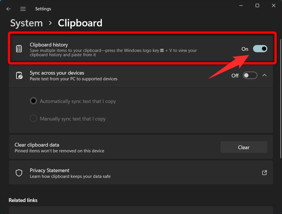 How to Check Clipboard History on Windows 11? 2 Turn On Clipboard History