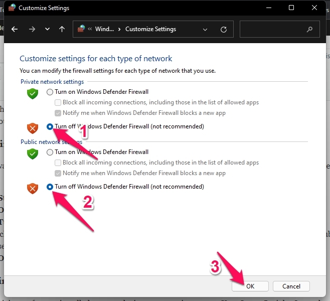 How to Fix 'Your Input Can't be Opened' Error on VLC ? 6 Turn off Firewall