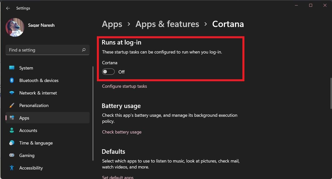 How to Disable or Uninstall Cortana in Windows 11 5 Turn off Runs at Log-in