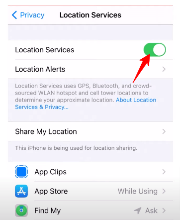 Turn on Location Services