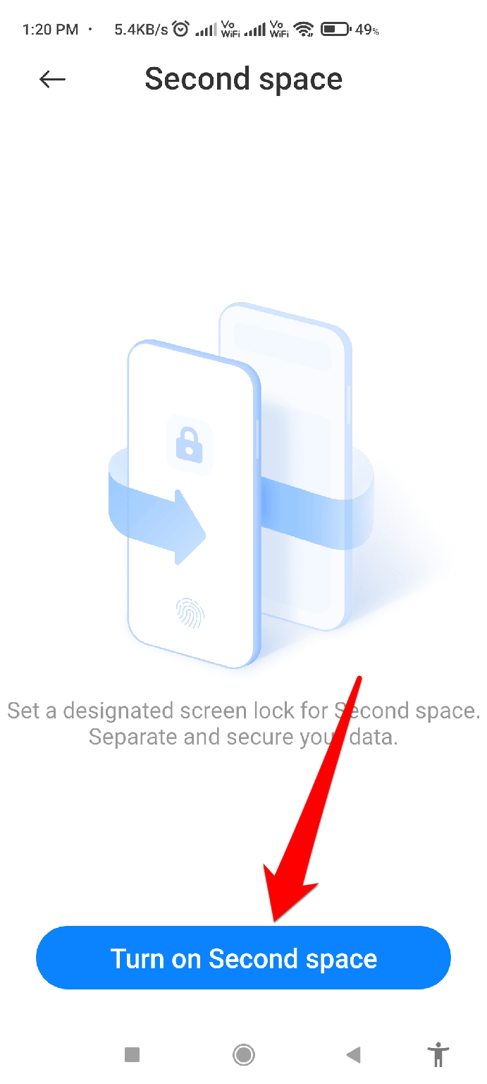 turn on second space to hide your videos