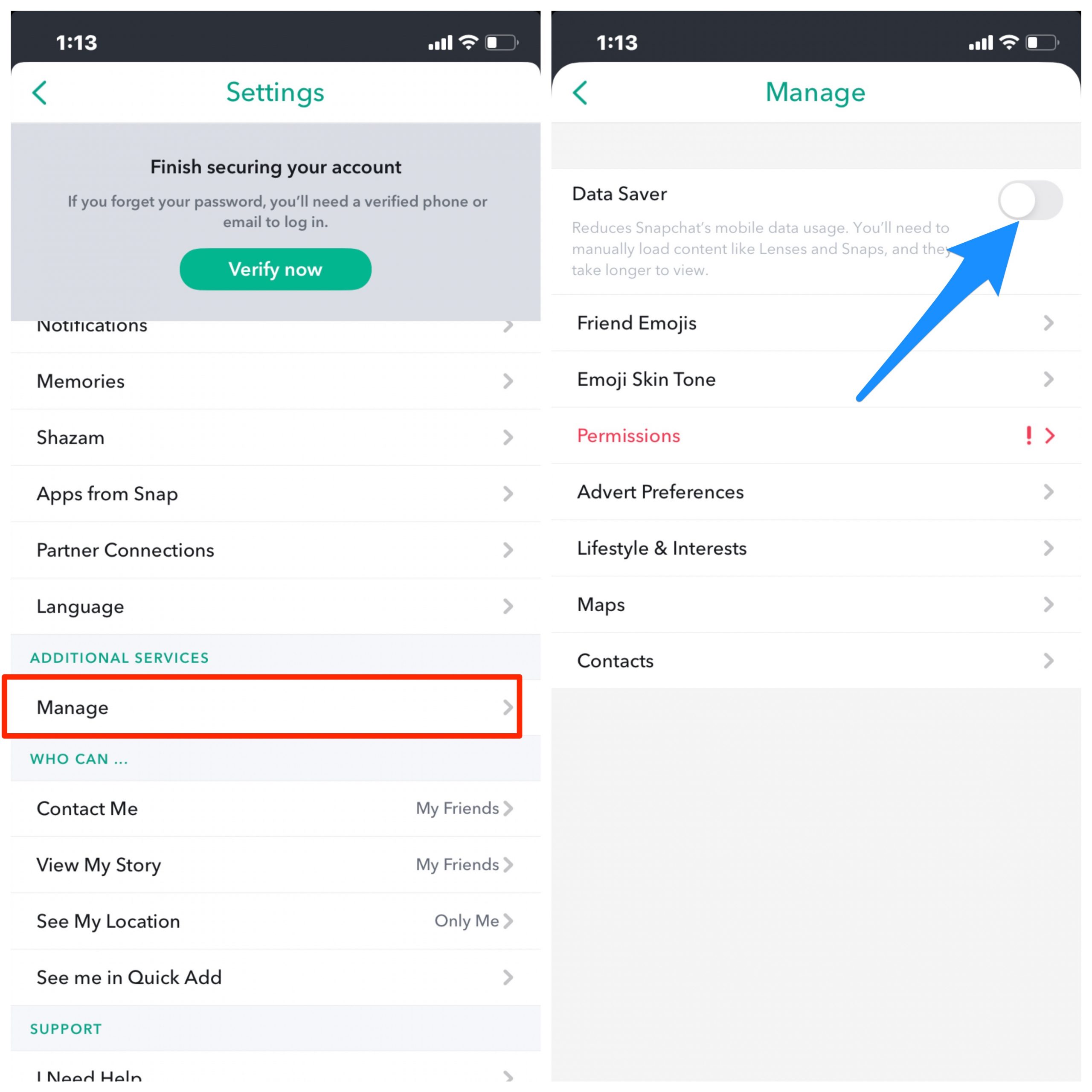 How to Fix Snapchat Filters Not Working on Android? 17 Turn_Off_Data_Saver
