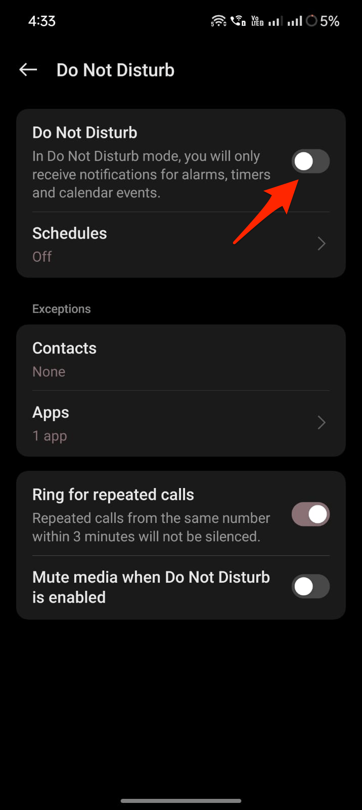 5 Ways to Fix WhatsApp Calls Not Ringing on Android 6 Turn_off_DND