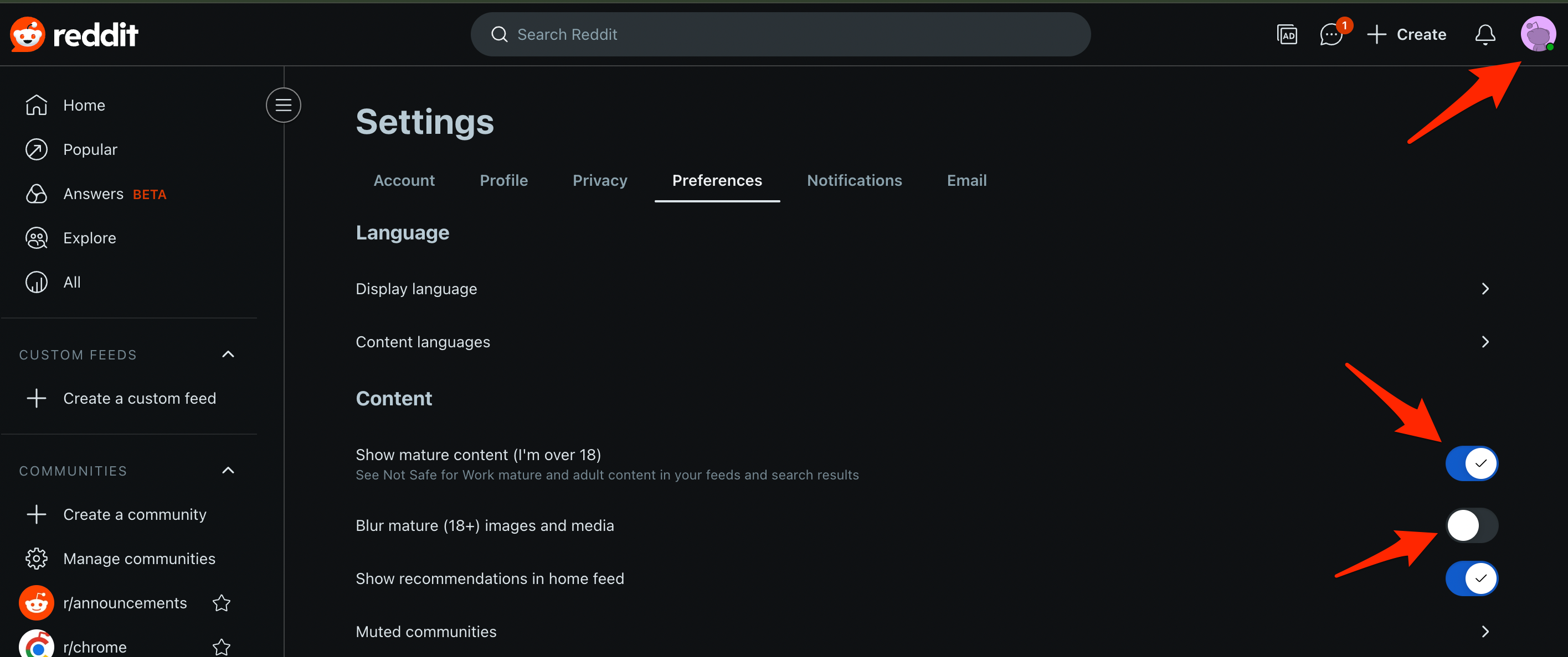 What to do if you Cannot View Reddit NSFW Content 5 Turn on Show mature content (I’m over 18) and click Yes, I’m Over 18