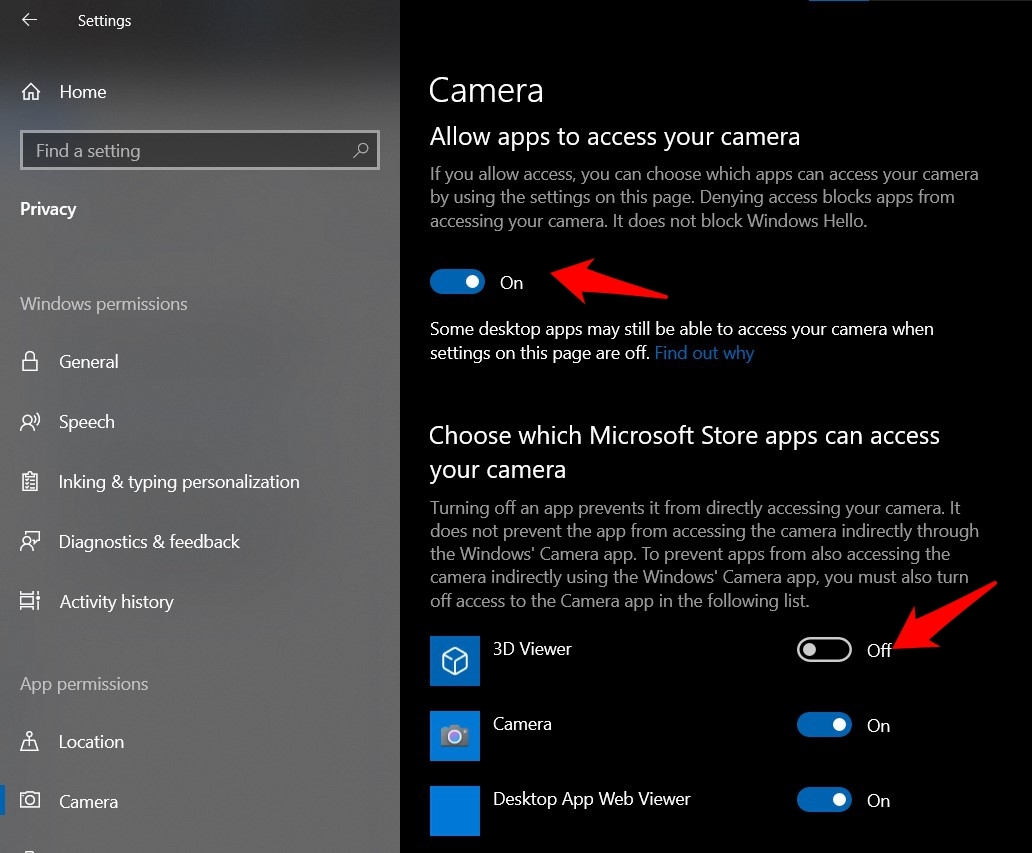 Fix Windows Camera Error Code 0xa00f4243 (0xc00d3704) 5 Tweak Camera Access