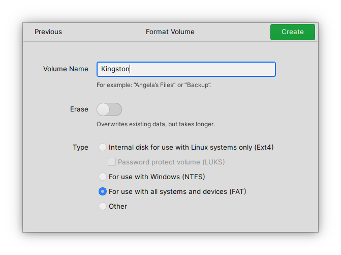 How to Create Bootable Windows 10 Drive in Linux? 11 Type the “Volume Name” and click on “Create” to continue