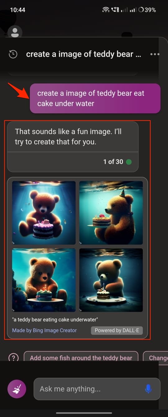 Type anything to generate an image from text