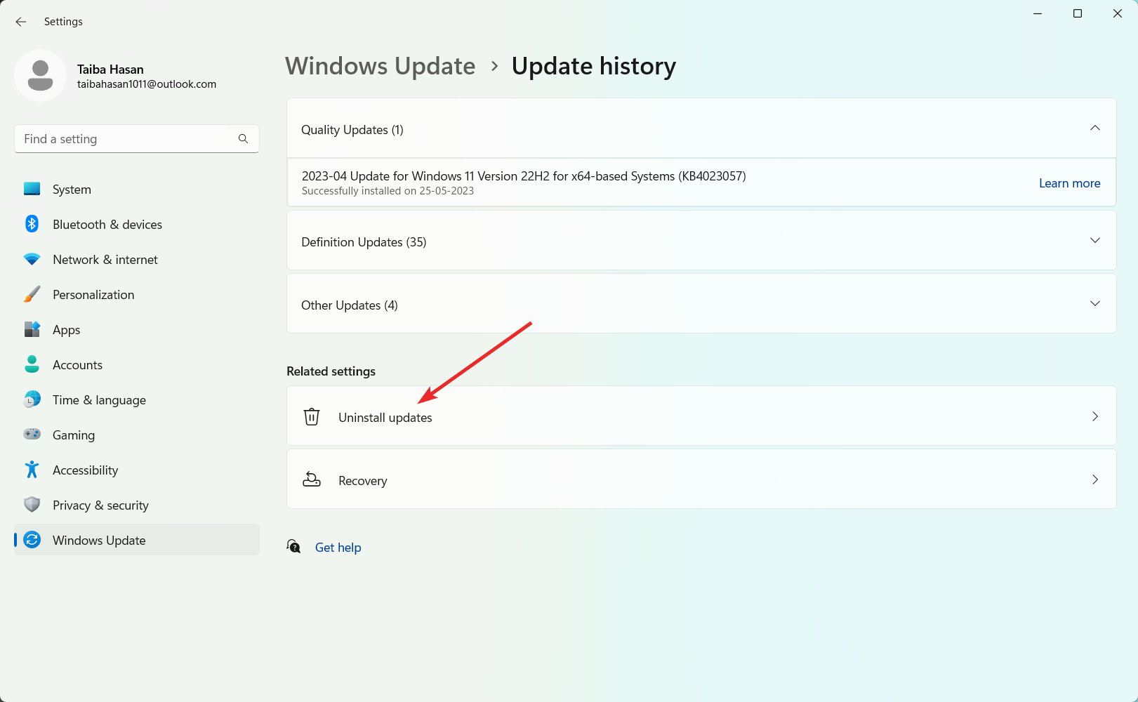 How to Fix Windows 11 Lock Screen in Another Language 14 Choose uninstall updates option