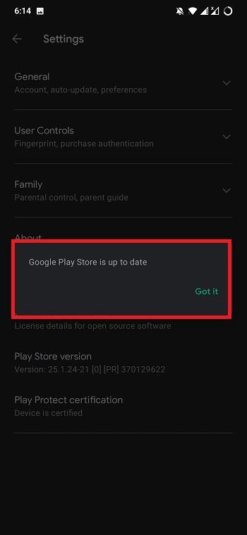 Update Play Store