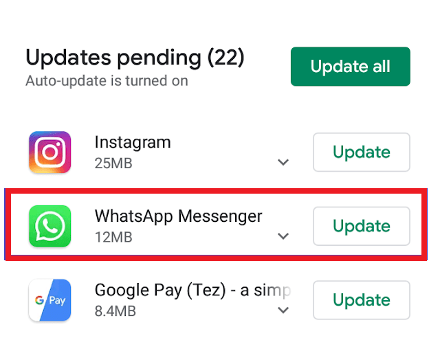 How to Fix WhatsApp Isn't Responding Error Android? 6 Update WhatsApp from Play Store