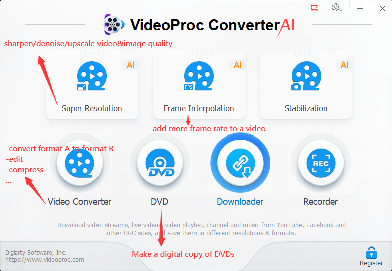 10 Best Video Downloaders for PC: Windows and Mac 2 VideoProc Converter AI