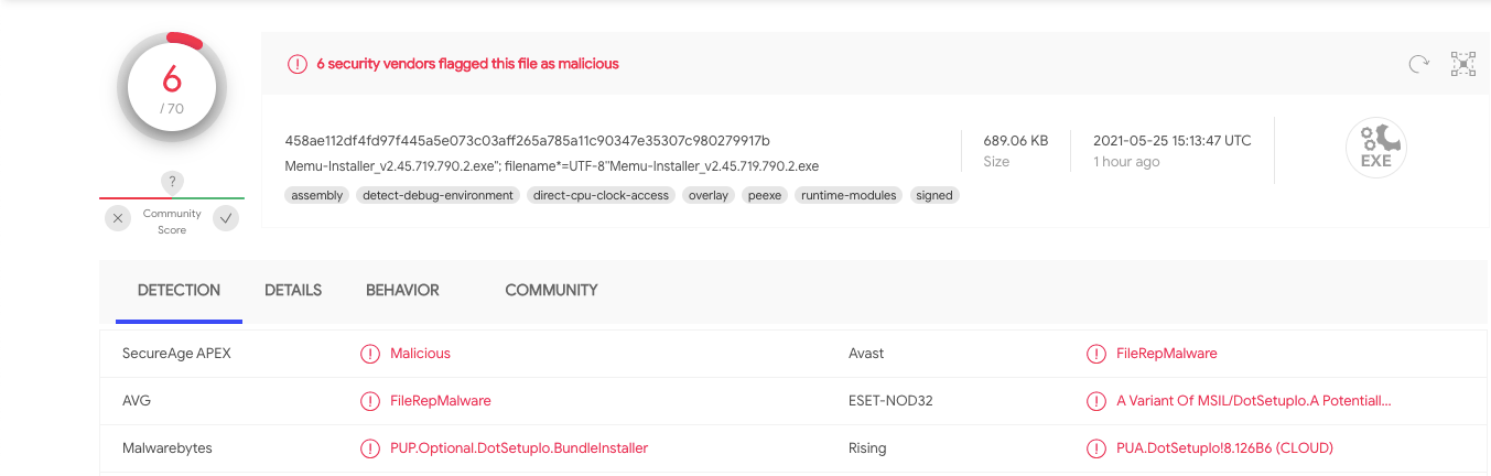 MEmu Vs Bluestacks | Comparing the Best Android Emulator 3 VirusTotal_Scan_MEmu