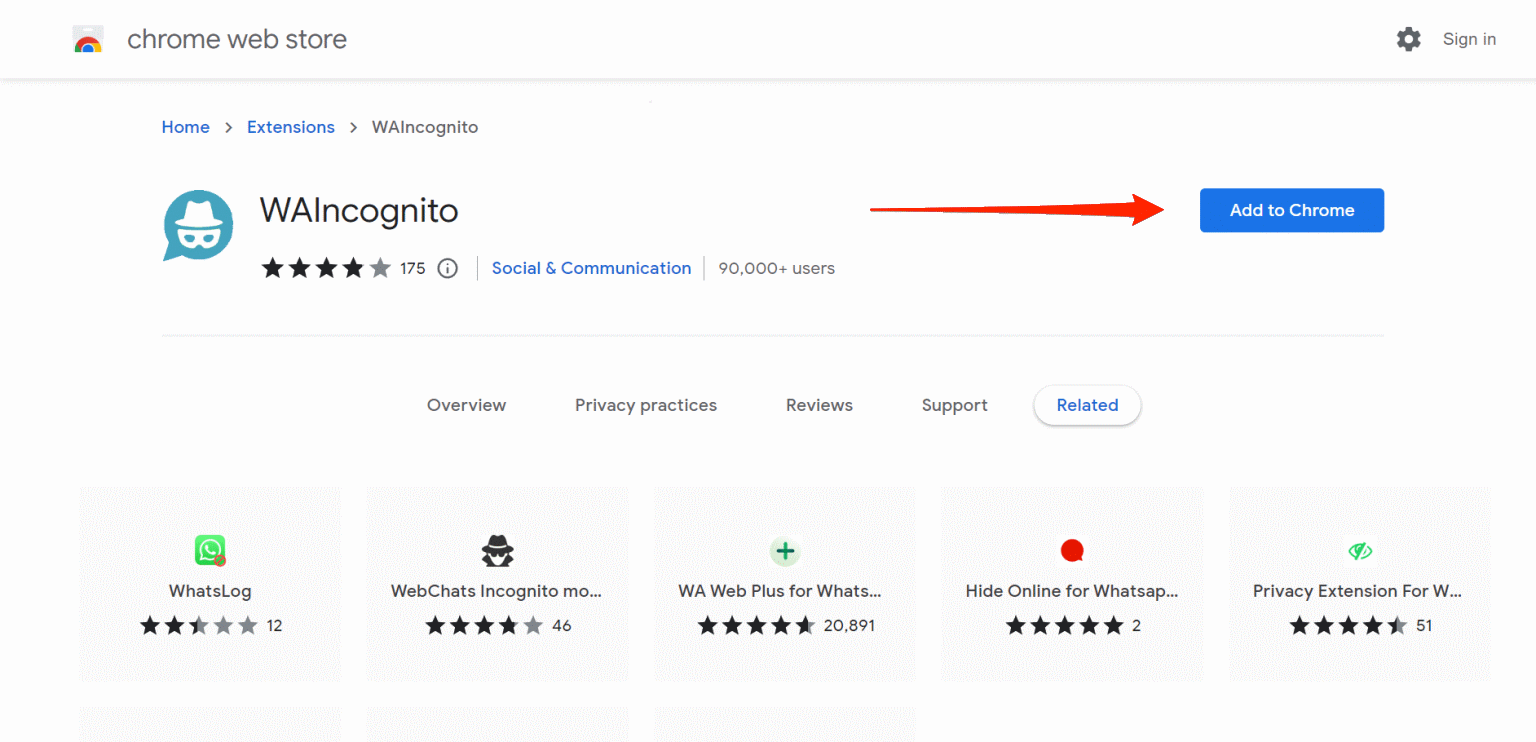 How to Hide Online Status on WhatsApp Web on PC? 2 download WAIncognito Extension