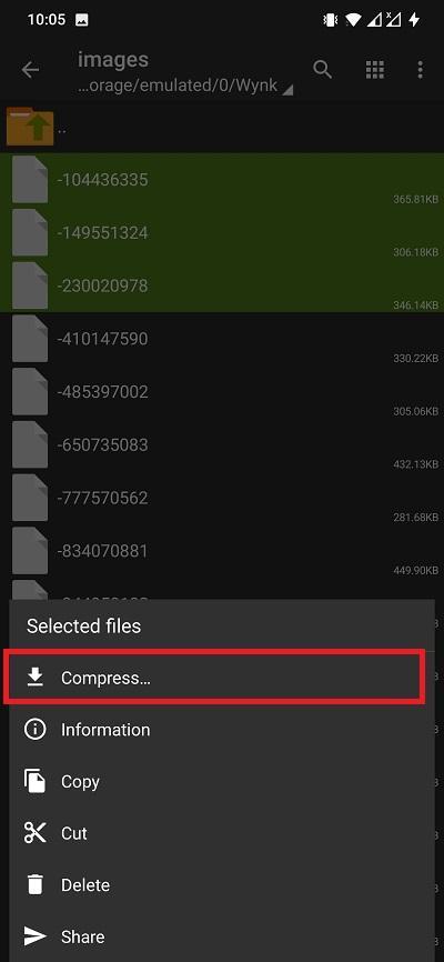 How to Password Encrypt a ZIP File on Android? 7 We will use the first method, and select the “Compress” option from the list of options that appears
