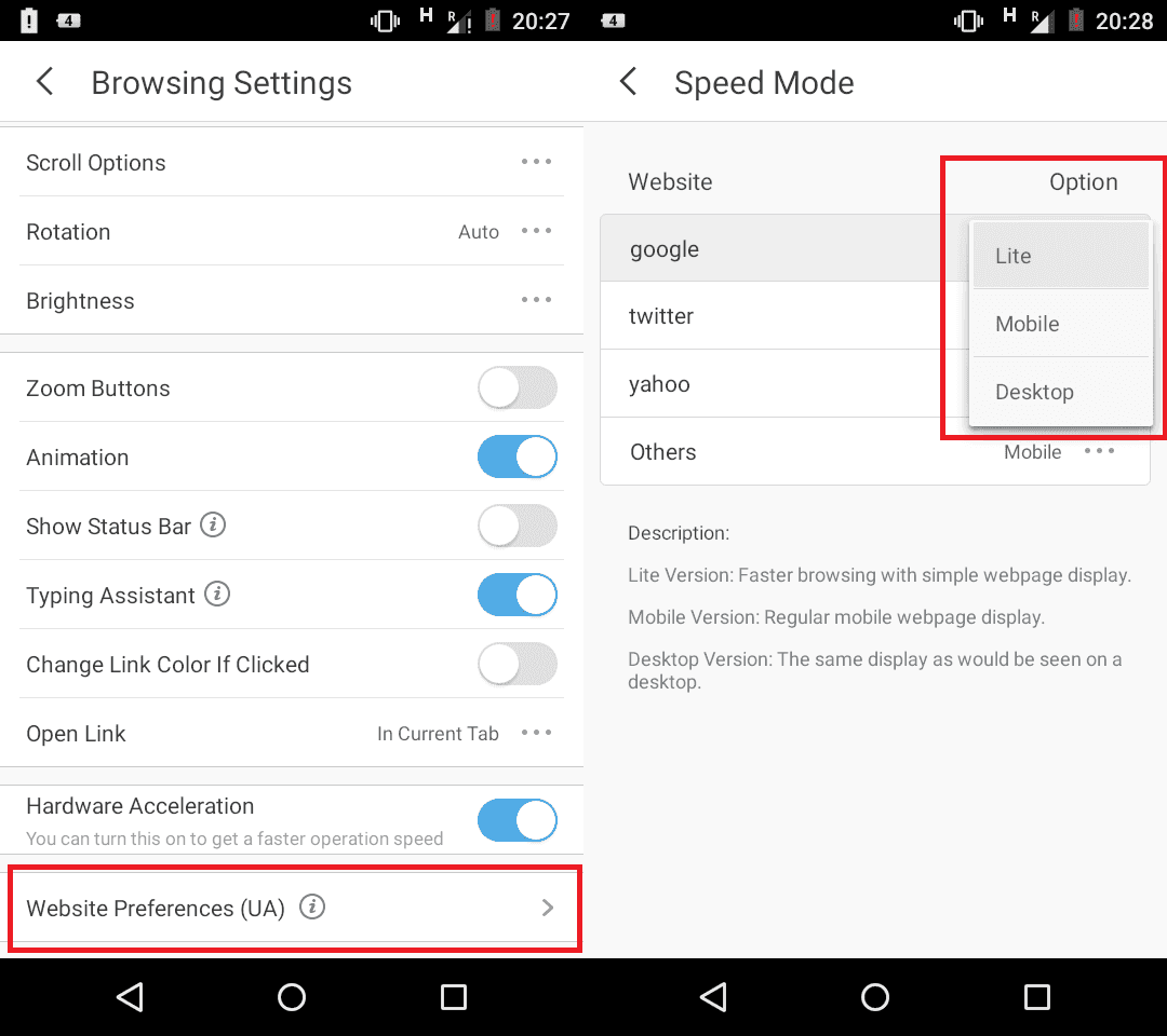How to View Desktop Version of Facebook on Android Mobile? 3 Website Preferences UC Browser