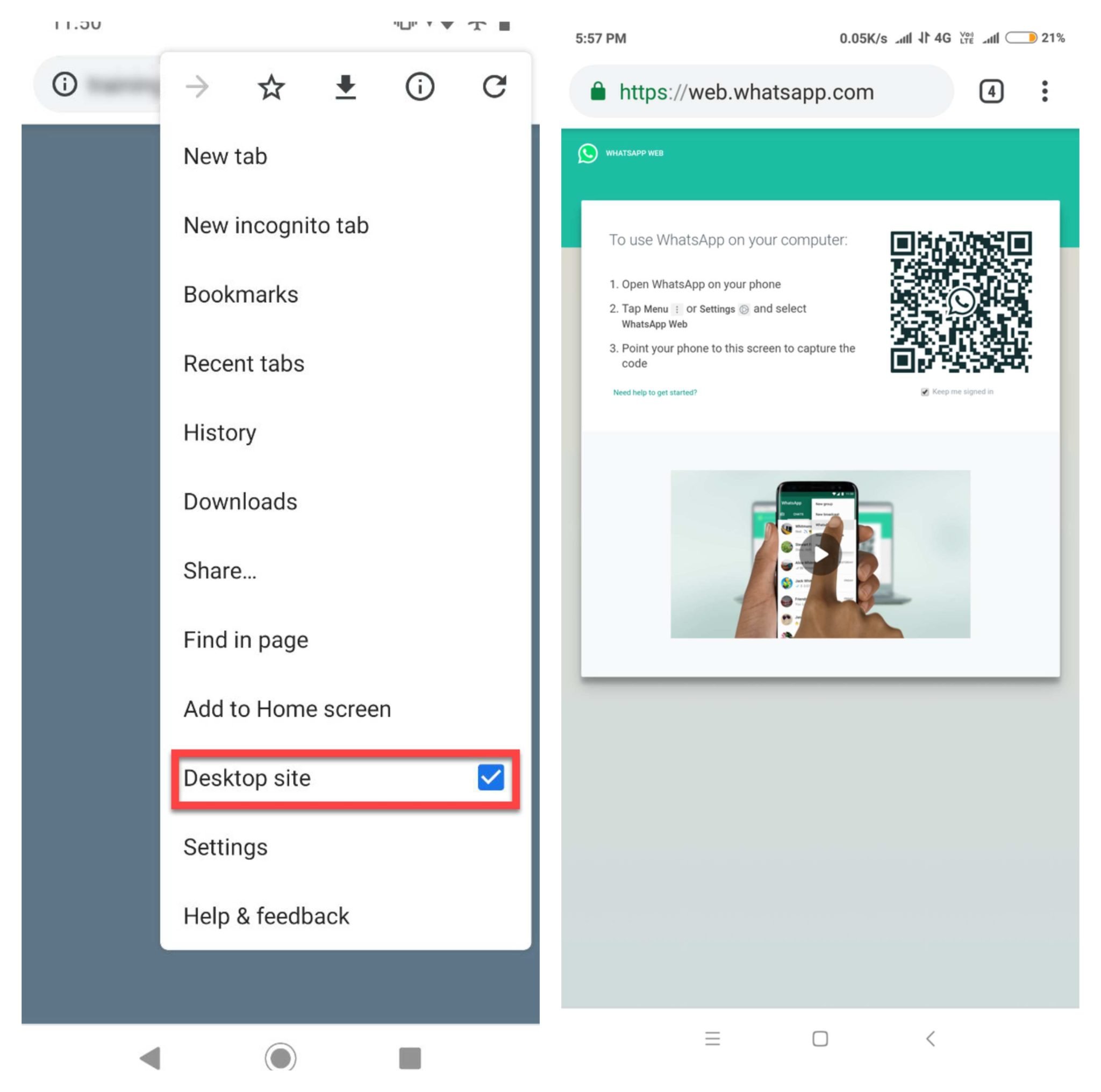 How to Use WhatsApp Web on Mobile Browser? 2 WhatsApp Web on Mobile browser