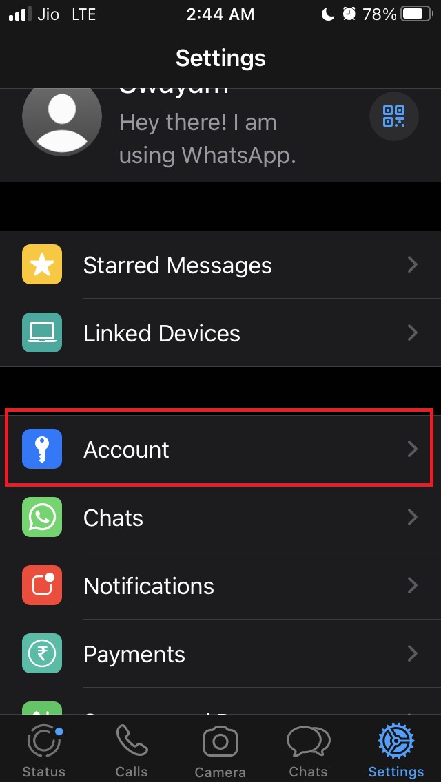 How to Hide Last Seen on WhatsApp for iPhone 8 WhatsApp account