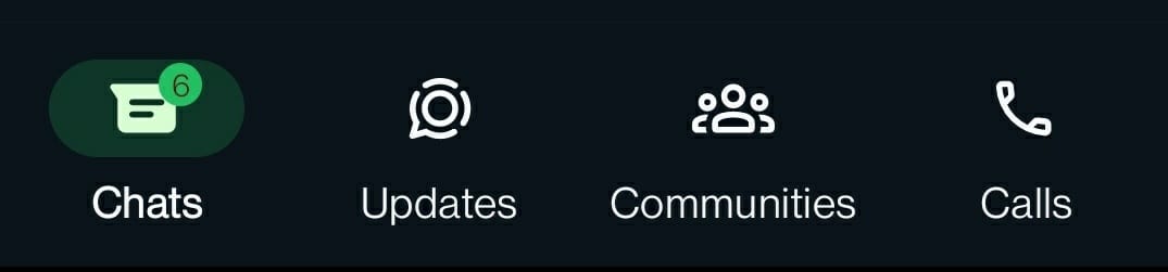 WhatsApp homepage icons