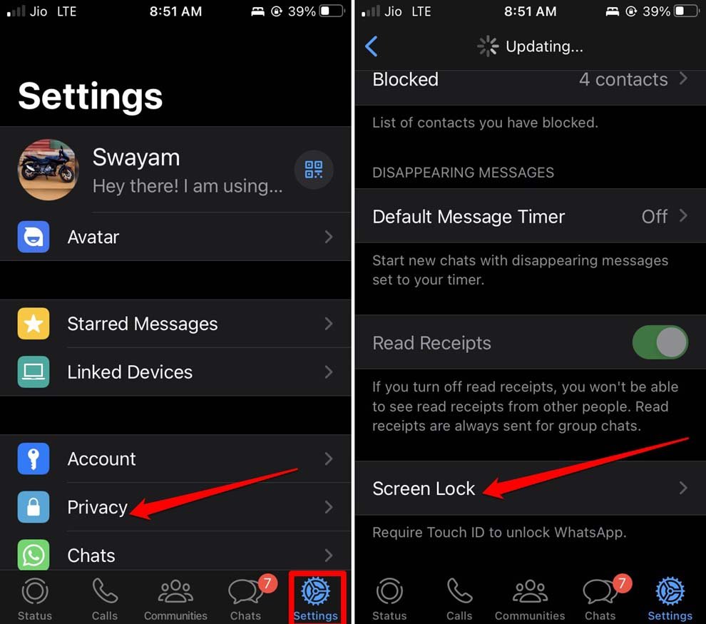How to Fix Front Camera Not Working for WhatsApp Video Calls on iPhone? 7 WhatsApp screen lock disable