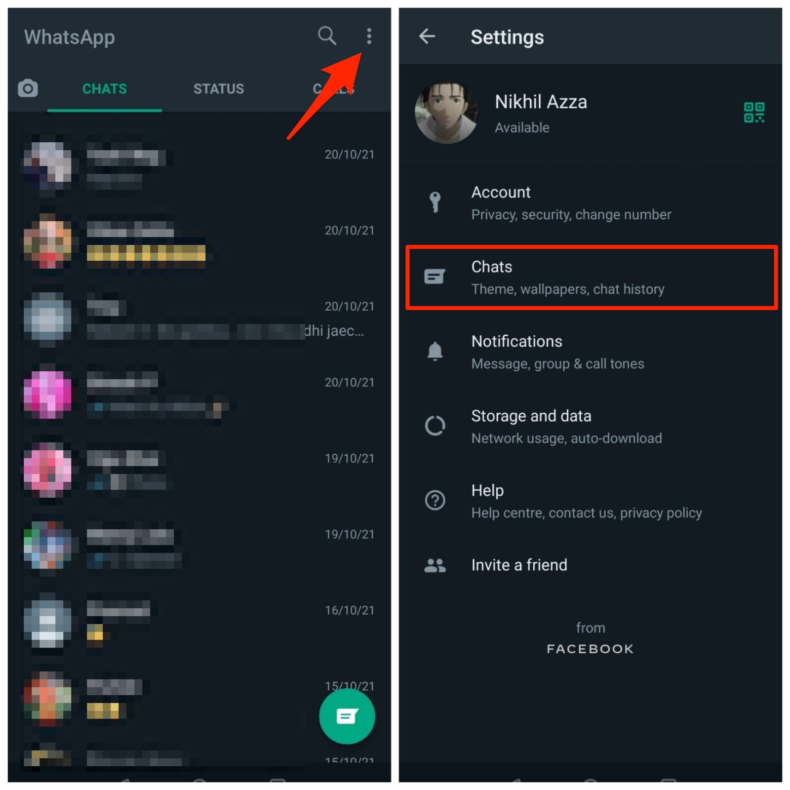 WhatsApp Chat Visibility