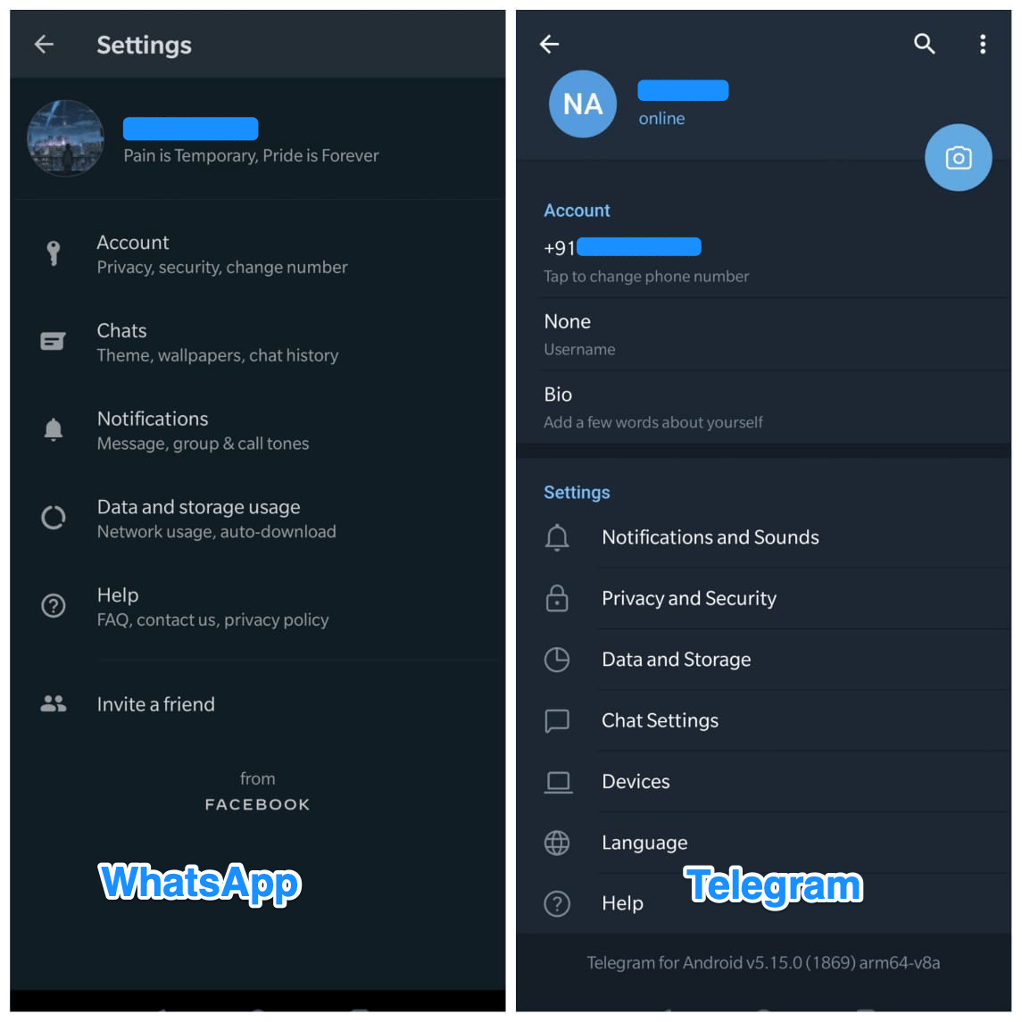 Telegram Vs WhatsApp | Which One Wins the Game? 3 WhatsApp_and_telegram_Settings