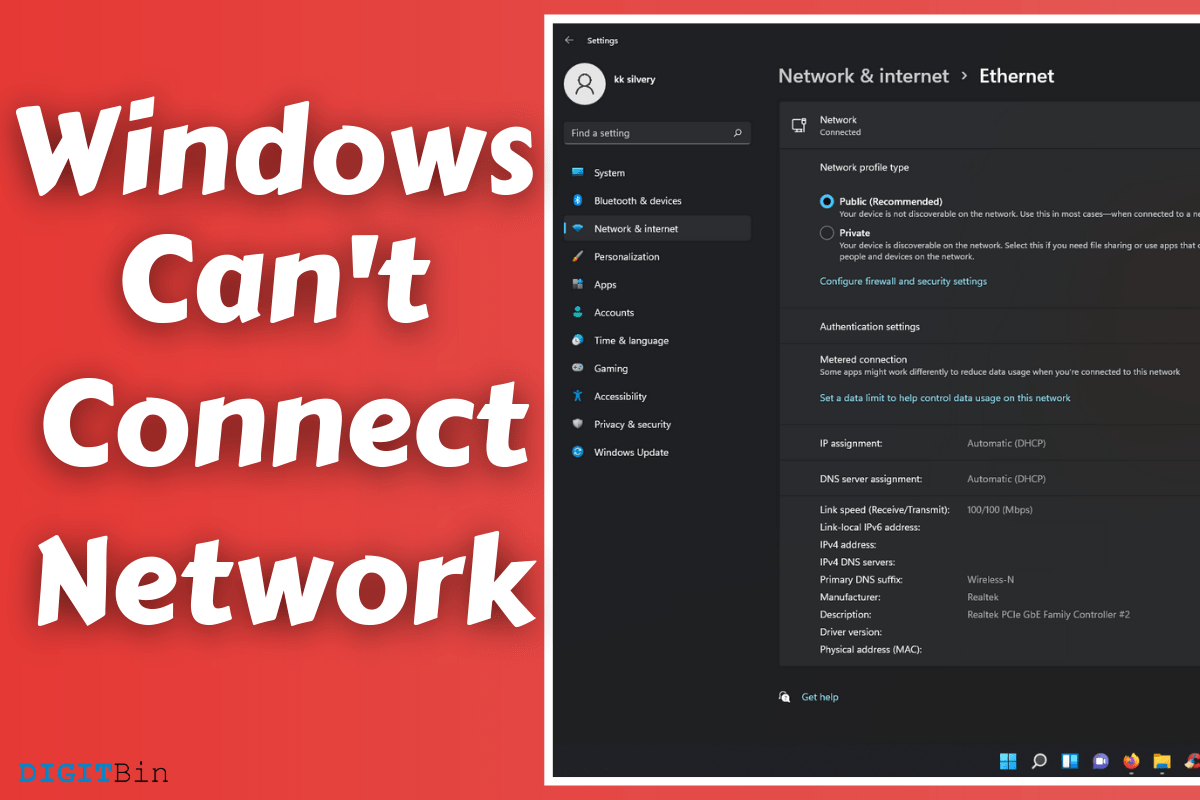 Windows 11 can't connect to this network